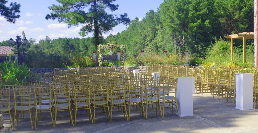 Garden Wedding Ceremony set up September 13, 2017