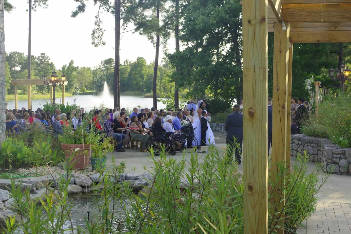 lake side garden wedding ceremony